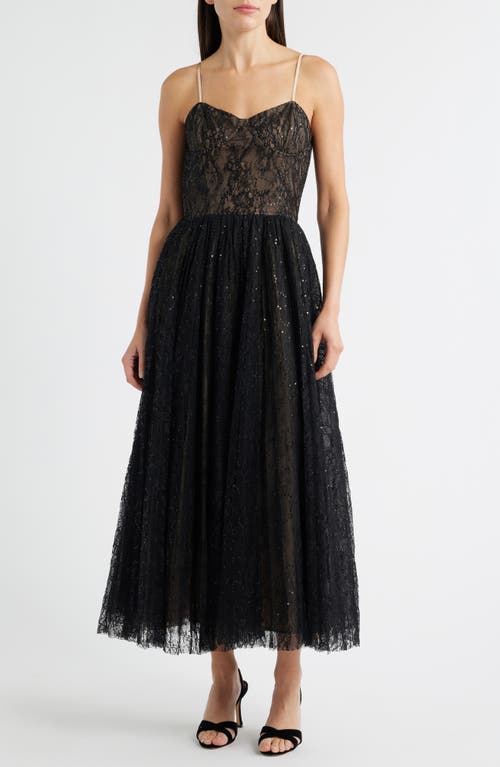 Lucy Paris Kelly Sequin Lace Cocktail Dress In Black