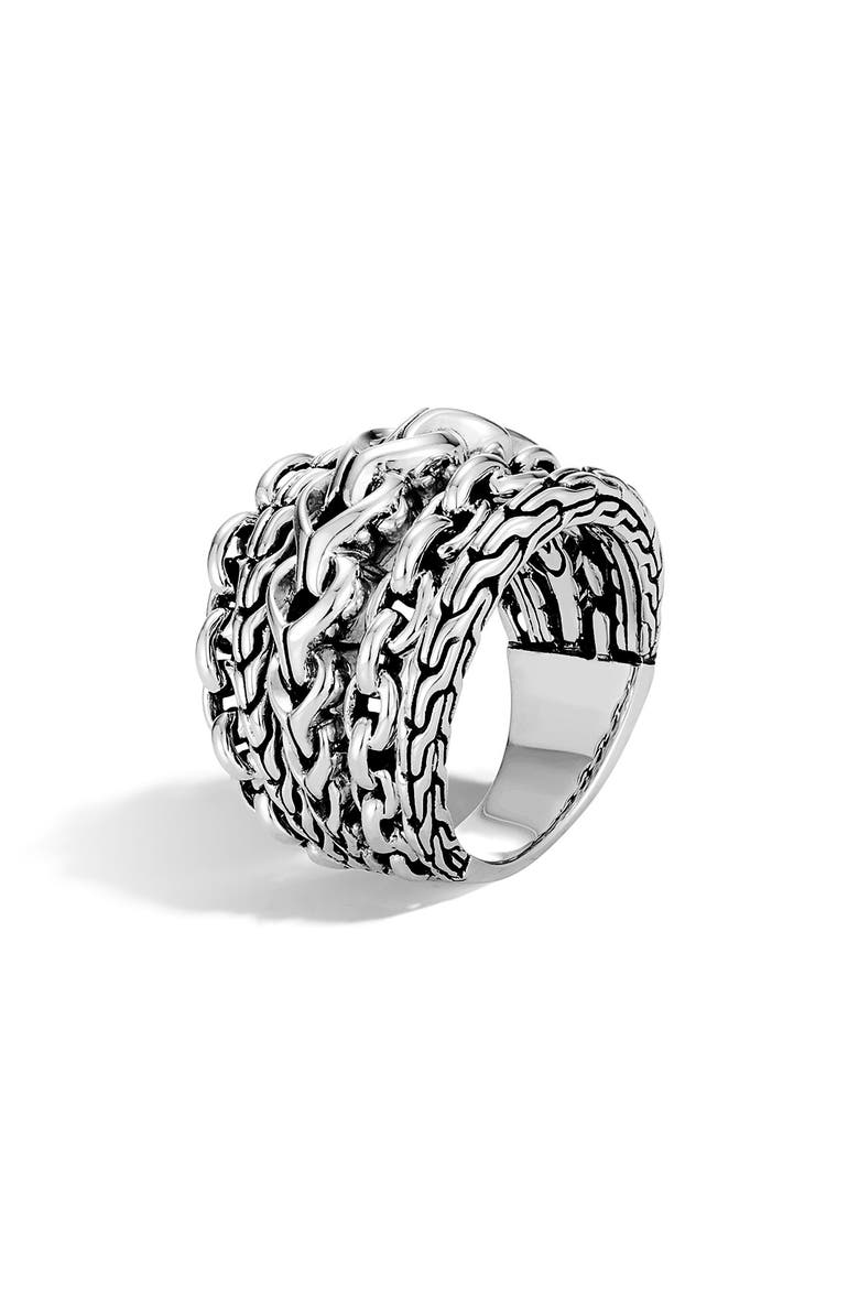 Asli Classic Chain Link Ring, Main, color, SILVER