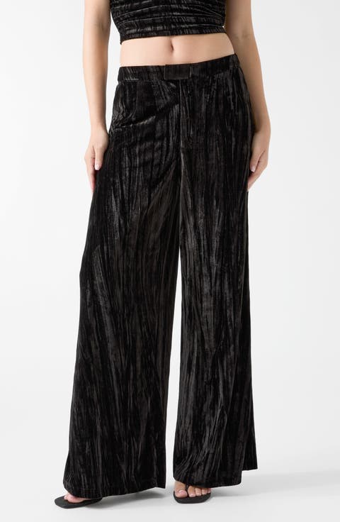 Arlowe Crushed Velvet Wide Leg Pants