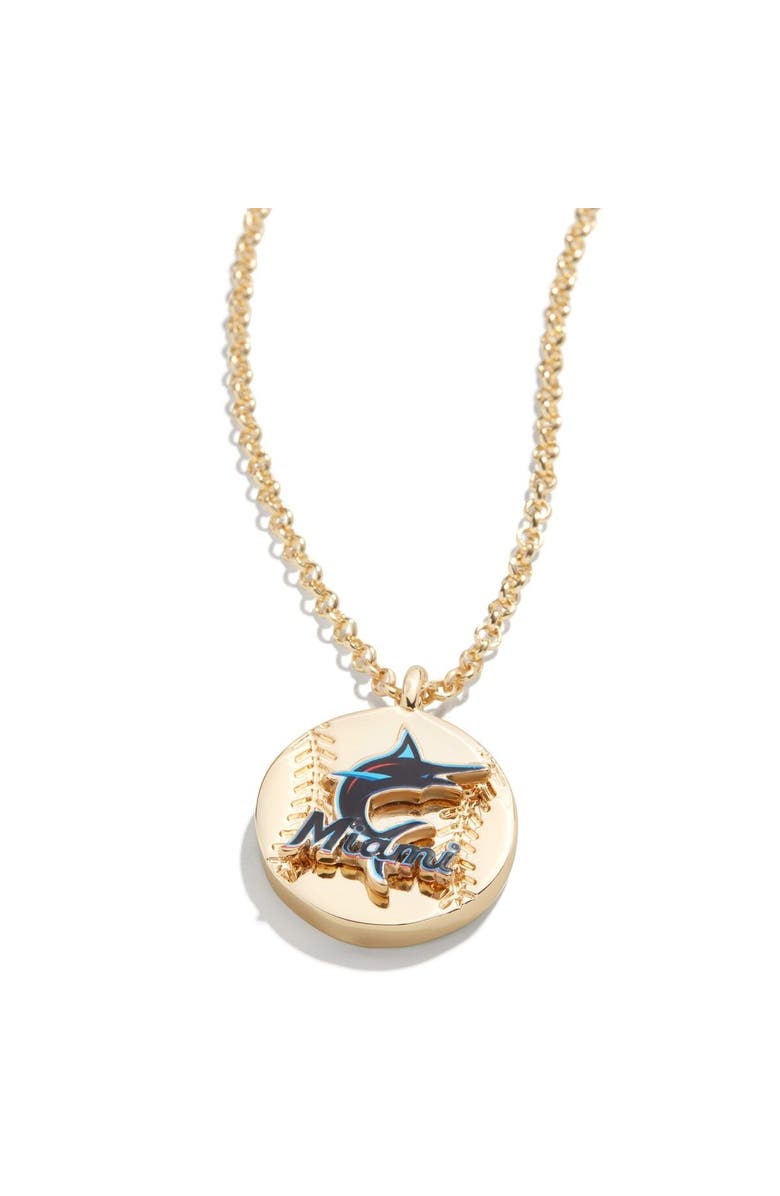 BaubleBar Miami Marlins Pendant Necklace, Main, color, Gold