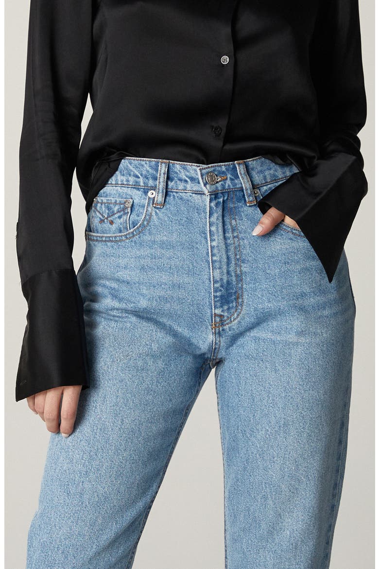 Sloane High Waist Cigarette Jeans, Alternate, color, MEDIUM BLUE