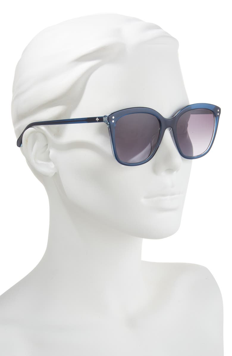Kate Spade New York 55mm pella cat eye sunglasses, Alternate, color, Blue/ Dark Fuschia