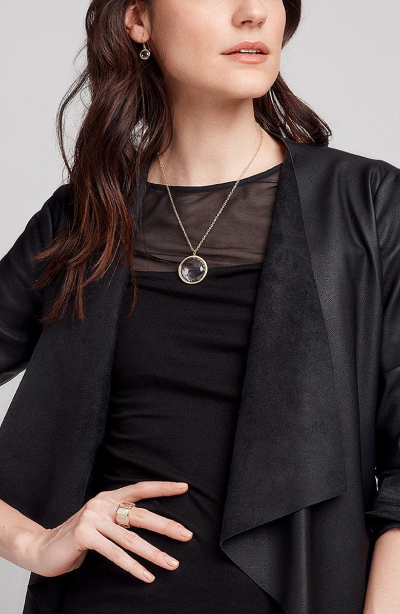 Ippolita Mini Rock Candy - Lollipop 18K Gold Drop Earrings, Alternate, color, Yellow Gold/Clear Quartz