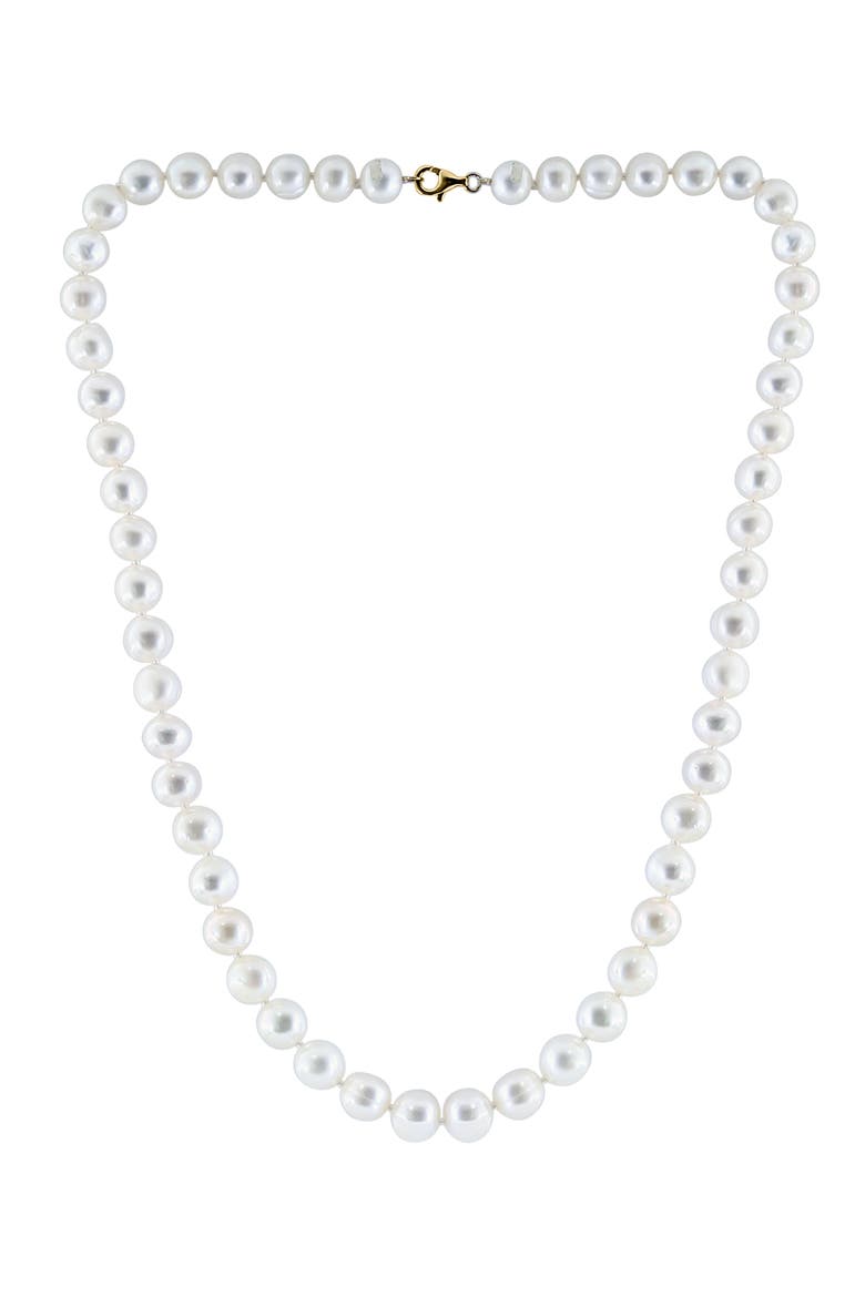 14K Yellow Gold 7–7.5mm Freshwater Pearl Stud Earrings, Bracelet & Necklace Set, Alternate, color, WHITE