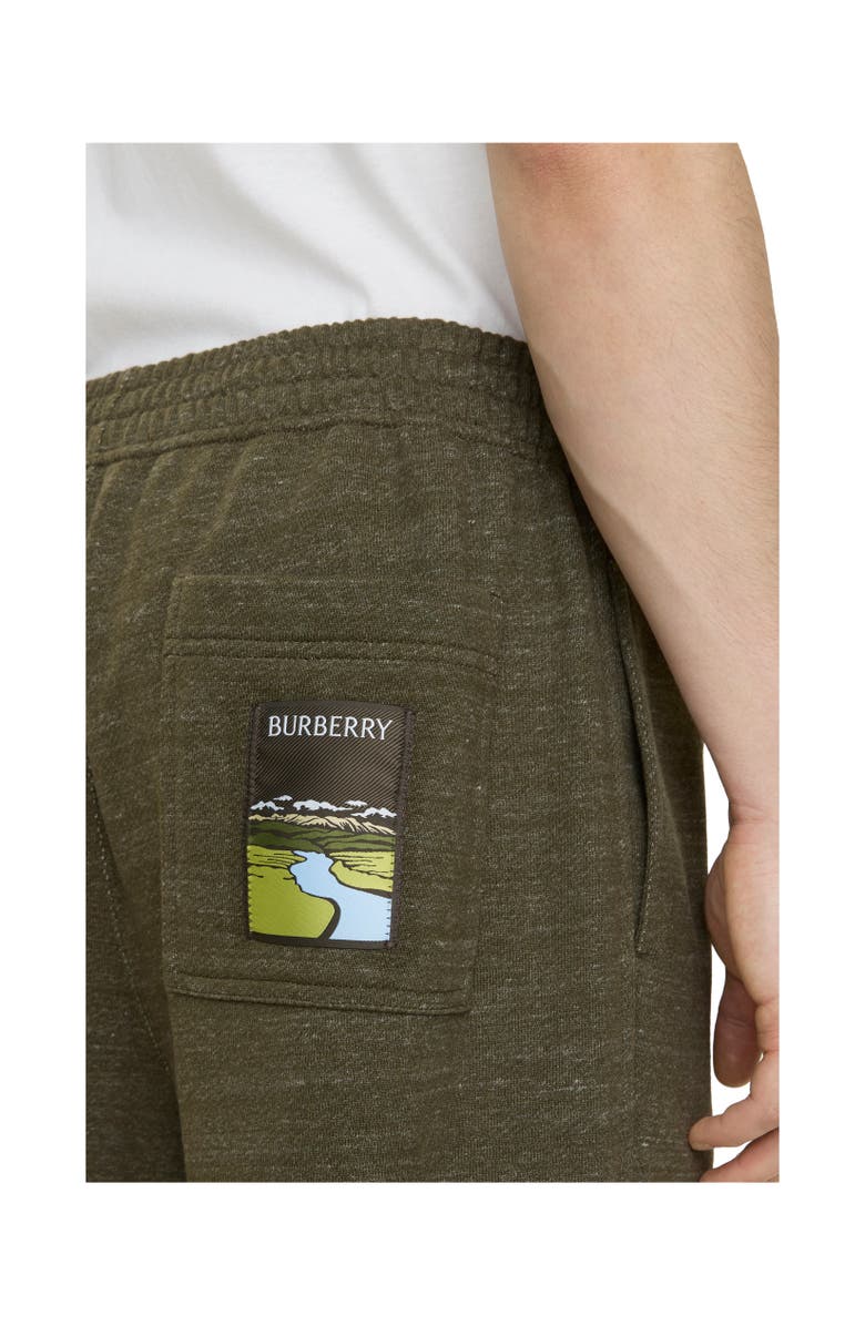 Burberry Landscape Label Cotton Jogging Pants, Alternate, color, Thorn Green Melange