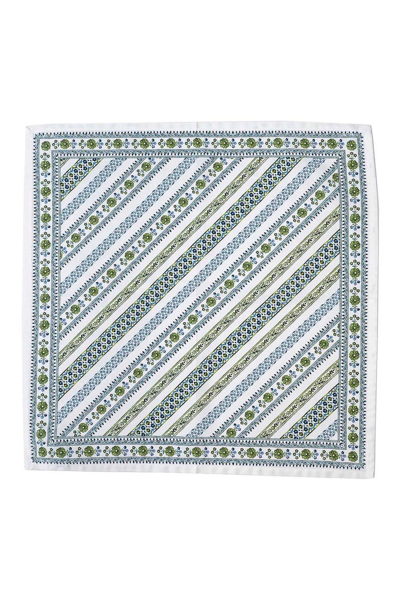 Sevilla Stripe Set of 4 Cotton Sateen Napkins, Alternate, color, GREEN