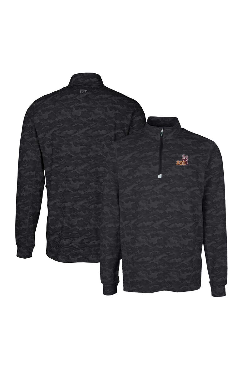 Cutter & Buck Men's Cutter & Buck Black Arizona State Sun Devils Vault Traverse Camo Print Stretch Quarter-Zip Pullover Top, Alternate, color, 