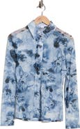 Good American Mesh Button-Up Shirt