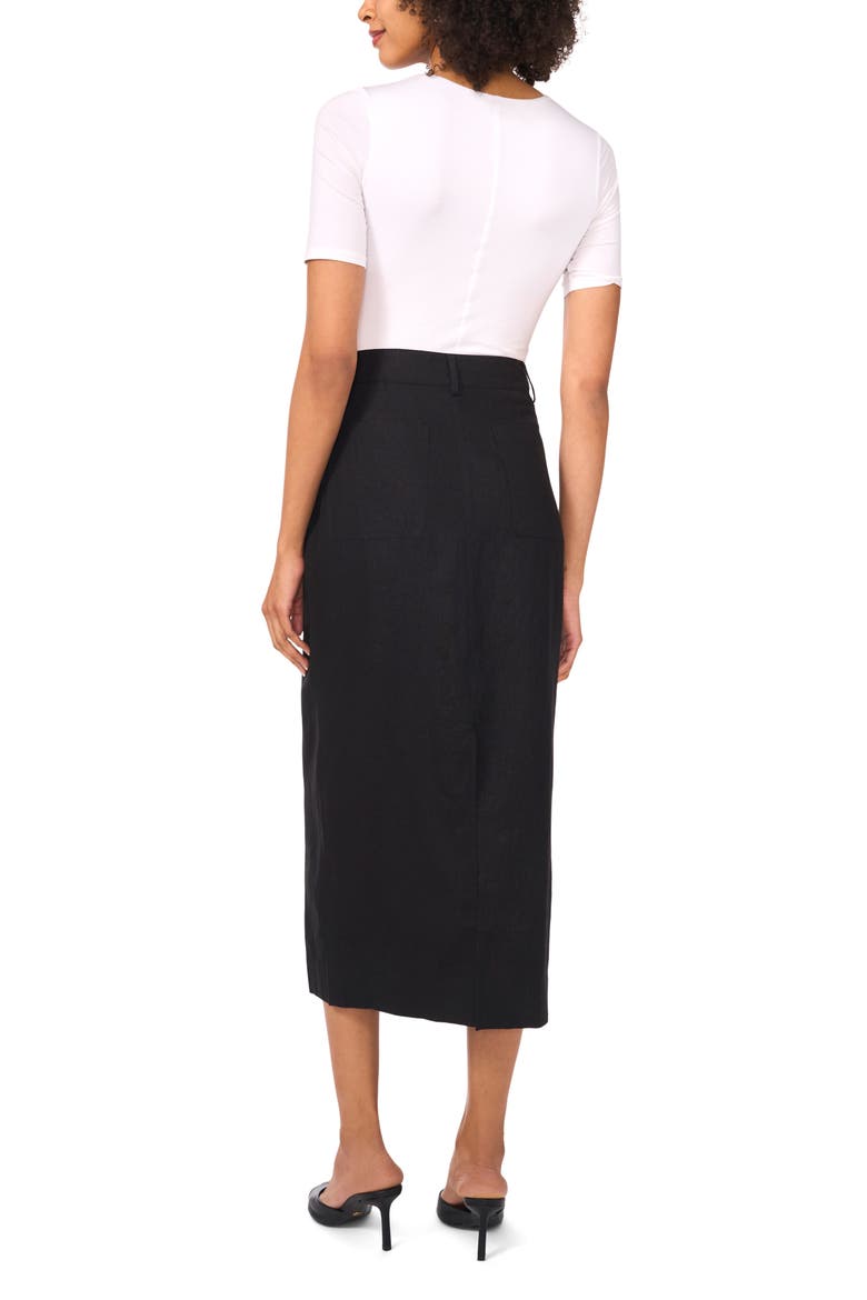 Patch Pocket Midi Skirt, Alternate, color, RICH BLACK