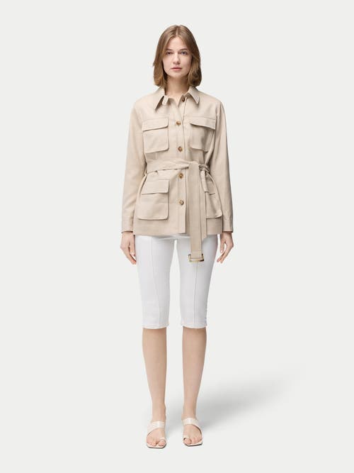 Gobi Mongolian Cashmere Belted Cashmere Safari Jacket In Warm Grey