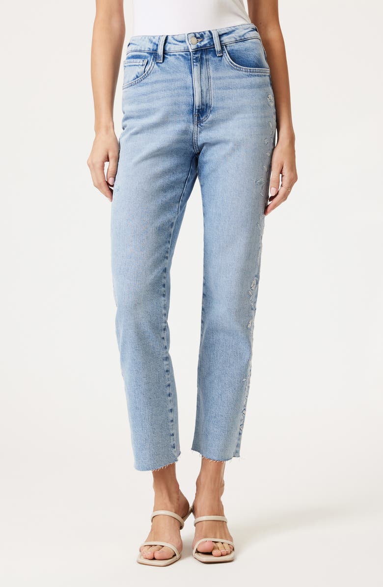 Mavi Jeans New York Embroidered Ankle Straight Leg Jeans, Alternate, color, 