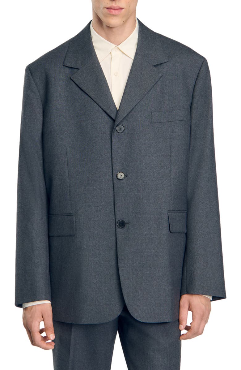 SANDRO Oversized suit jacket, Alternate, color, 