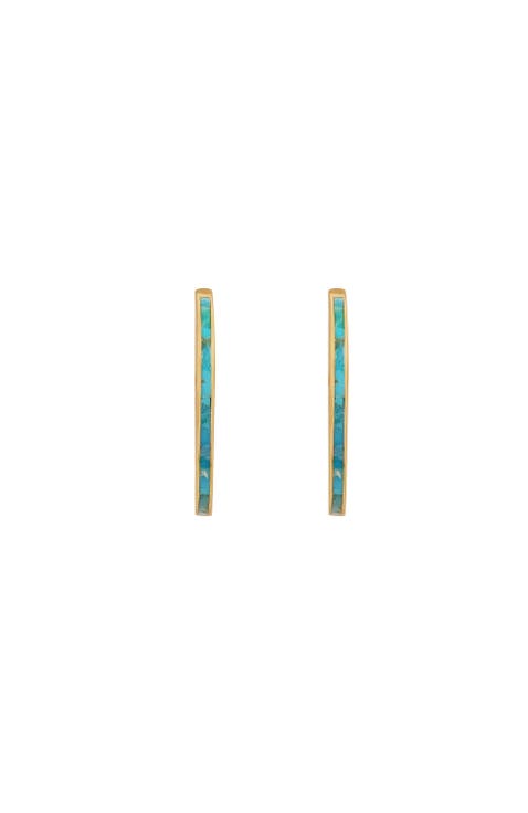 Graceful Strength Turquoise Gold Hoop Earrings