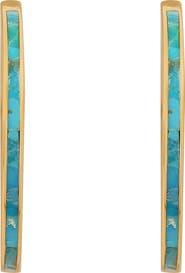 Karma and Luck Women's Turquoise Gold Hoop Earrings - Graceful Strength