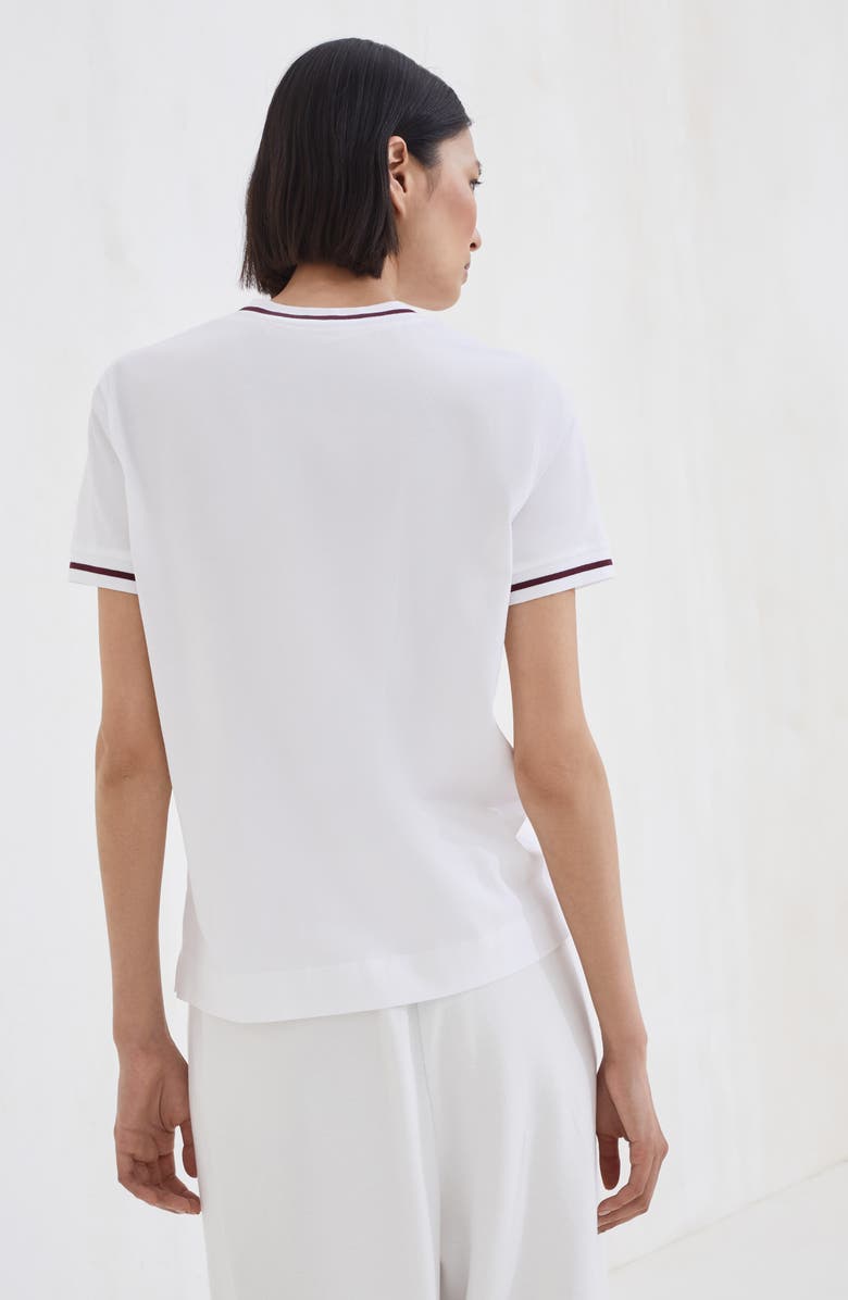 Brunello Cucinelli Jersey T-shirt with logo, Alternate, color, White