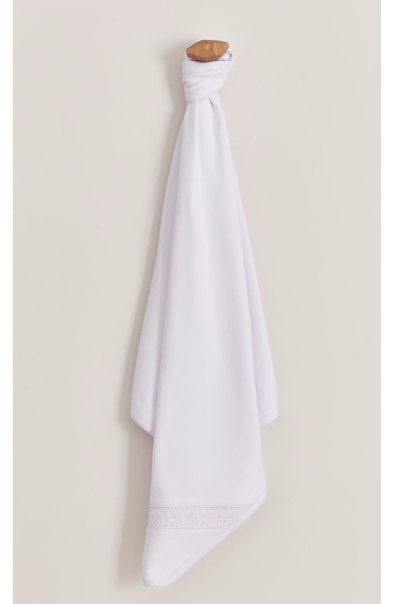 Babycottons Premium Peruvian Pima Cotton Smock Receiving Blanket for Infant, Main, color, White
