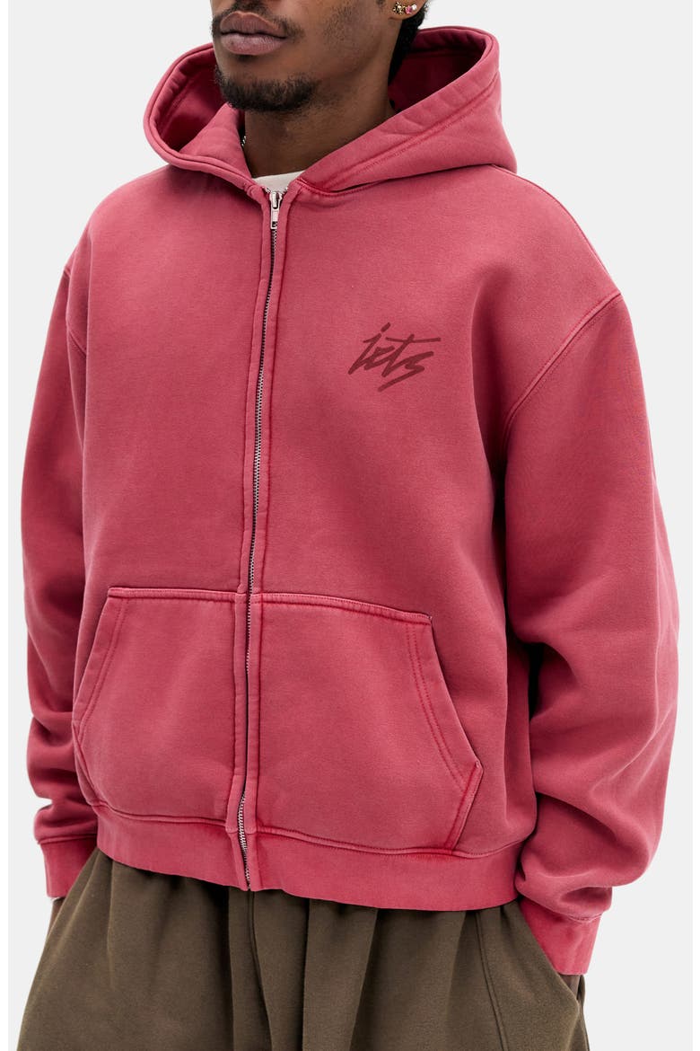 Script Full Zip Hoodie, Main, color, BERRY