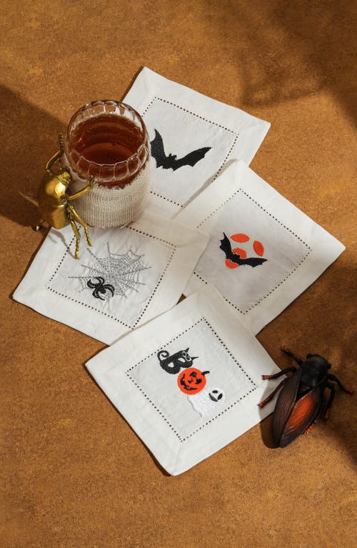 Tiramisu Set Of 4 Haunted Night Cocktail Napkins In Multi