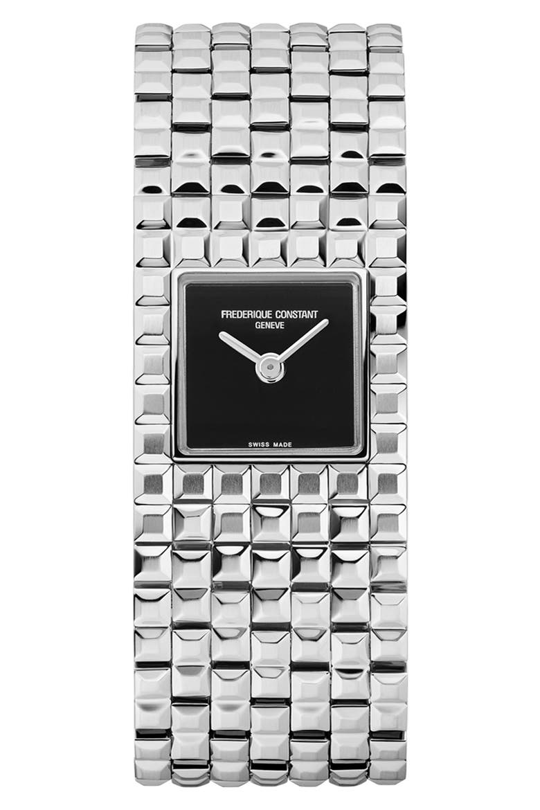Classics Manchette Onyx Bracelet Watch, 20mm x 25.7mm, Main, color, SILVER-TONE