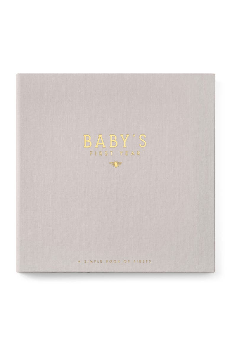'Baby's First Year' Honey Bee Memory Book, Main, color, STONE