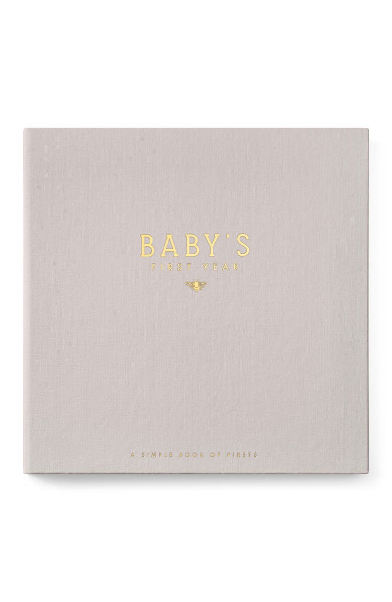 Lucy Darling 'Baby's First Year' Honey Bee Memory Book, Main, color, Stone