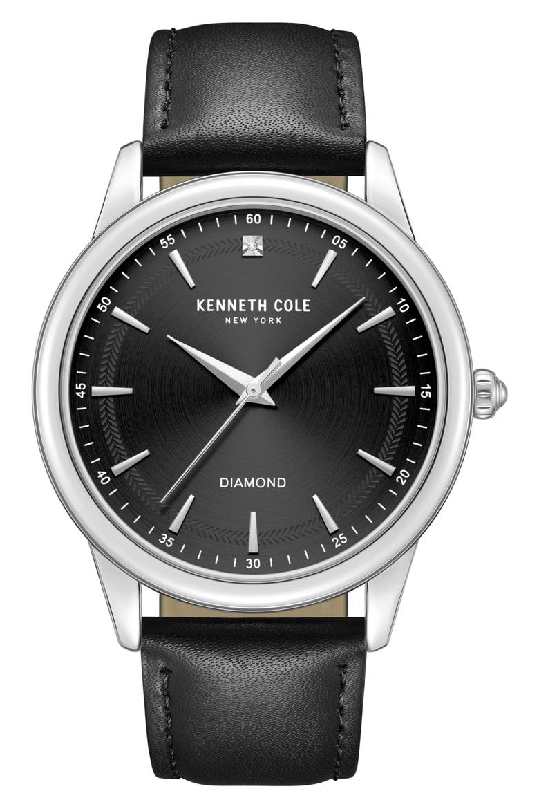 タイムセール‼️Colt VH500COLT 390DX Black Shadow Kenneth Cole New York Genuine Diamond Leather Strap Watch, 43mm