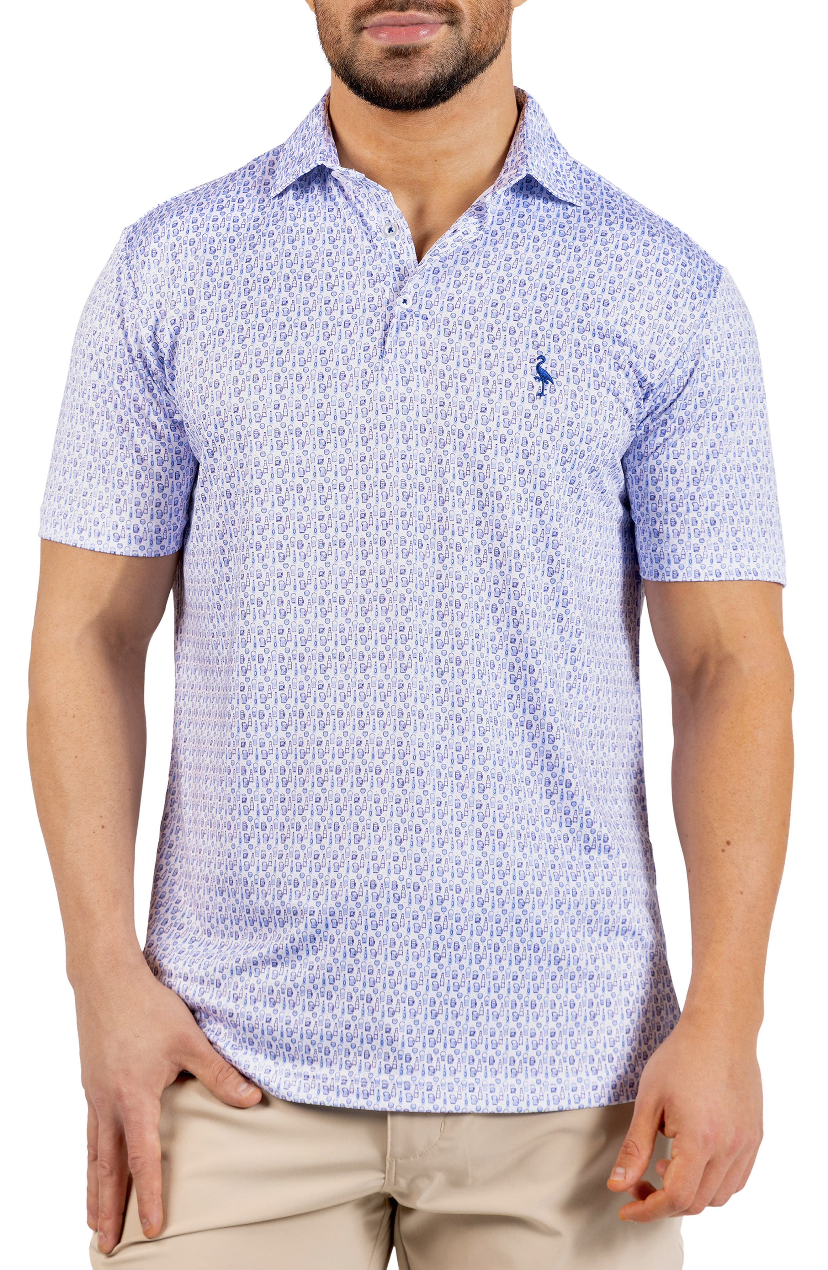 TailorByrd Bottoms Up Print Performance Polo
