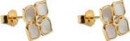 Argento Vivo Sterling Silver Mother of Pearl Flower Stud Earrings
