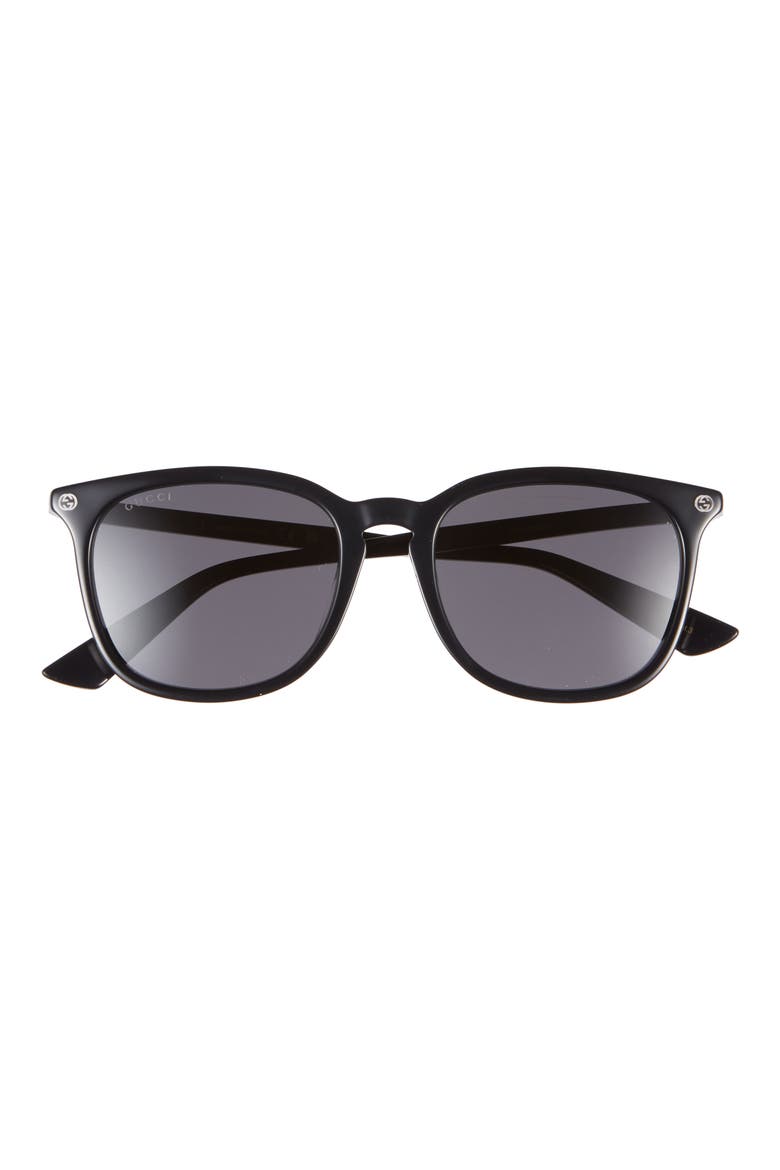 53mm Rectangular Sunglasses, Main, color, BLACK