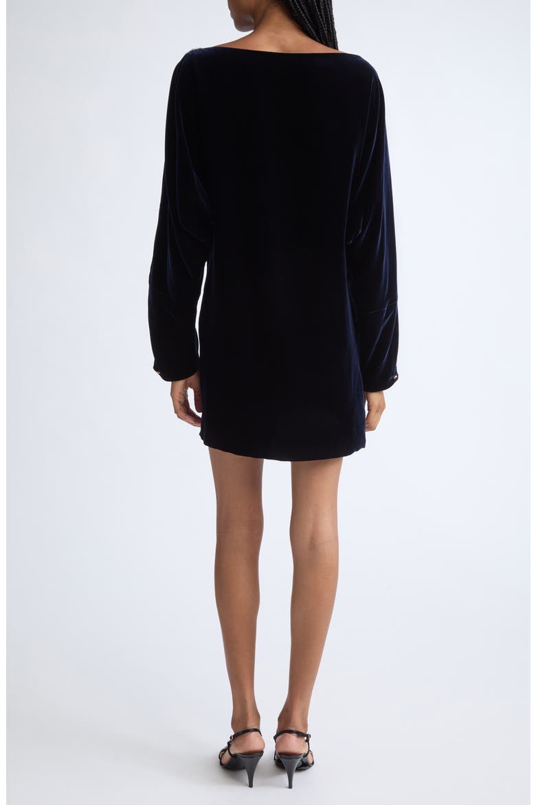 Liquid Velvet Cocktail Dress, Alternate, color, DARK NAVY