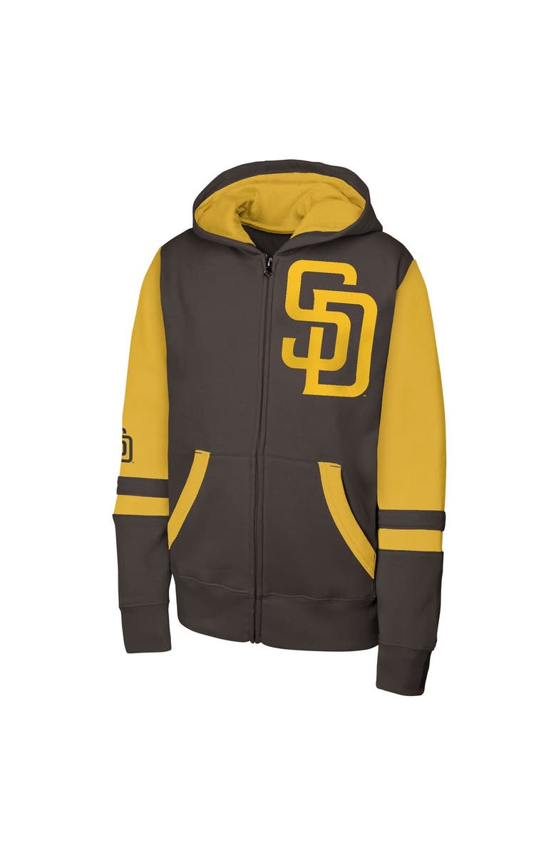 Outerstuff Men
s Outerstuff Brown San Diego Padres Stadium Colorblock Full-Zip Hoodie, Alternate, color, 