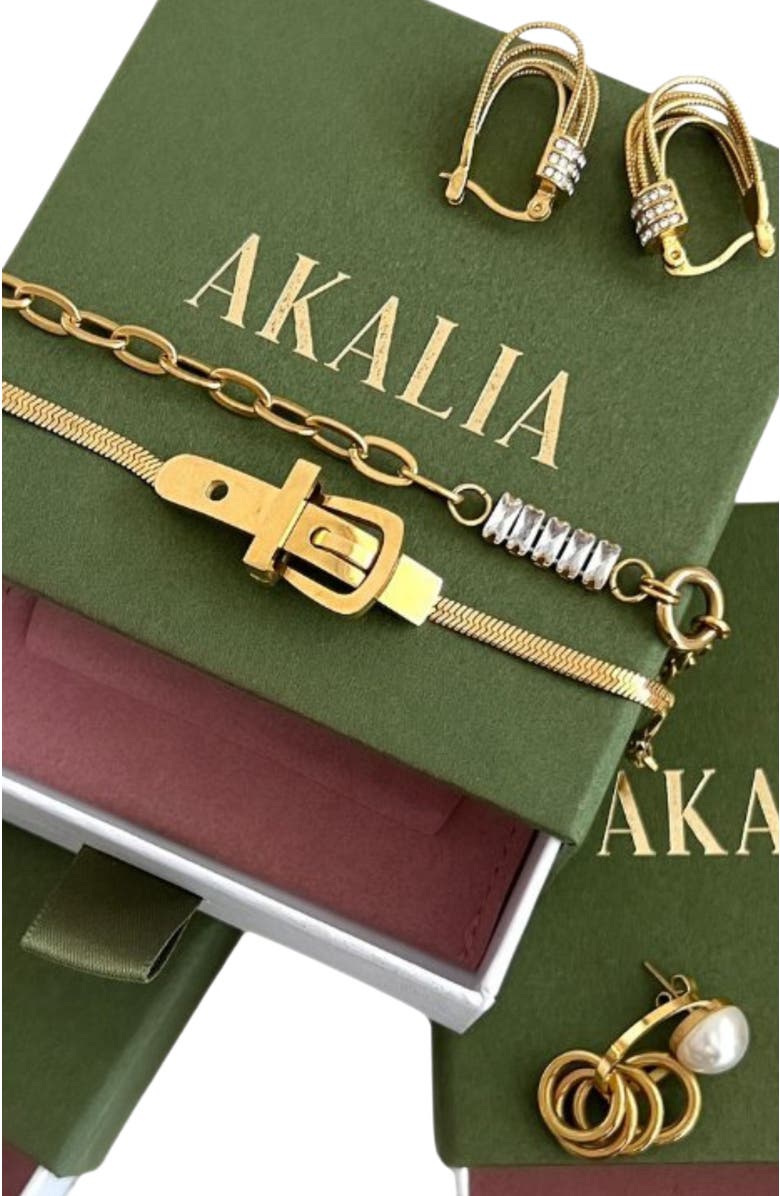 AKALIA Waterproof Gold-Plated Pearl Hoop Earring, Alternate, color,