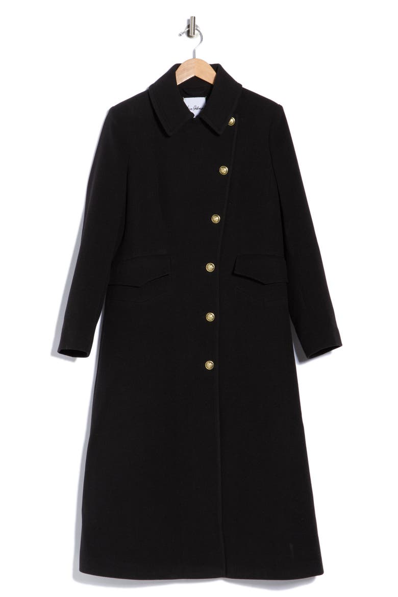 Asymmetrical Long Coat, Main, color, BLACK