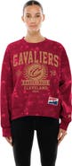 New Era Women's New Era Wine Cleveland Cavaliers Throwback Collection Mineral Wash Crewneck Sweatshirt