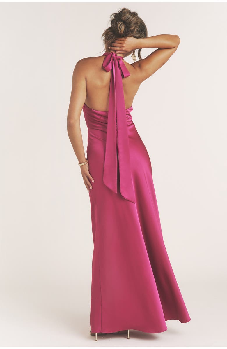 Six Stories Isabel Plunge Knot Detail Dress, Alternate, color, Raspberry