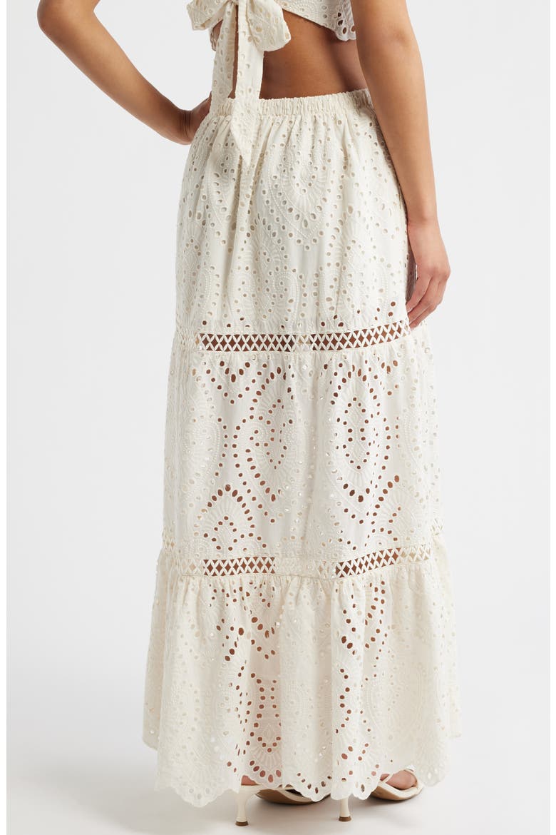Eyelet Lace Maxi Skirt, Alternate, color, EGRET