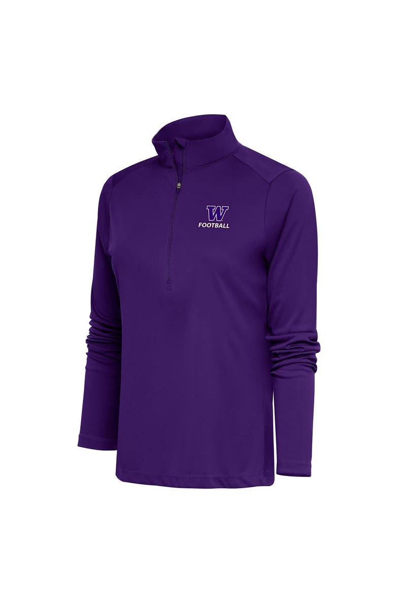 ANTIGUA Women's Antigua  Purple Washington Huskies Football Tribute Half-Zip Pullover Top, Main, color, 