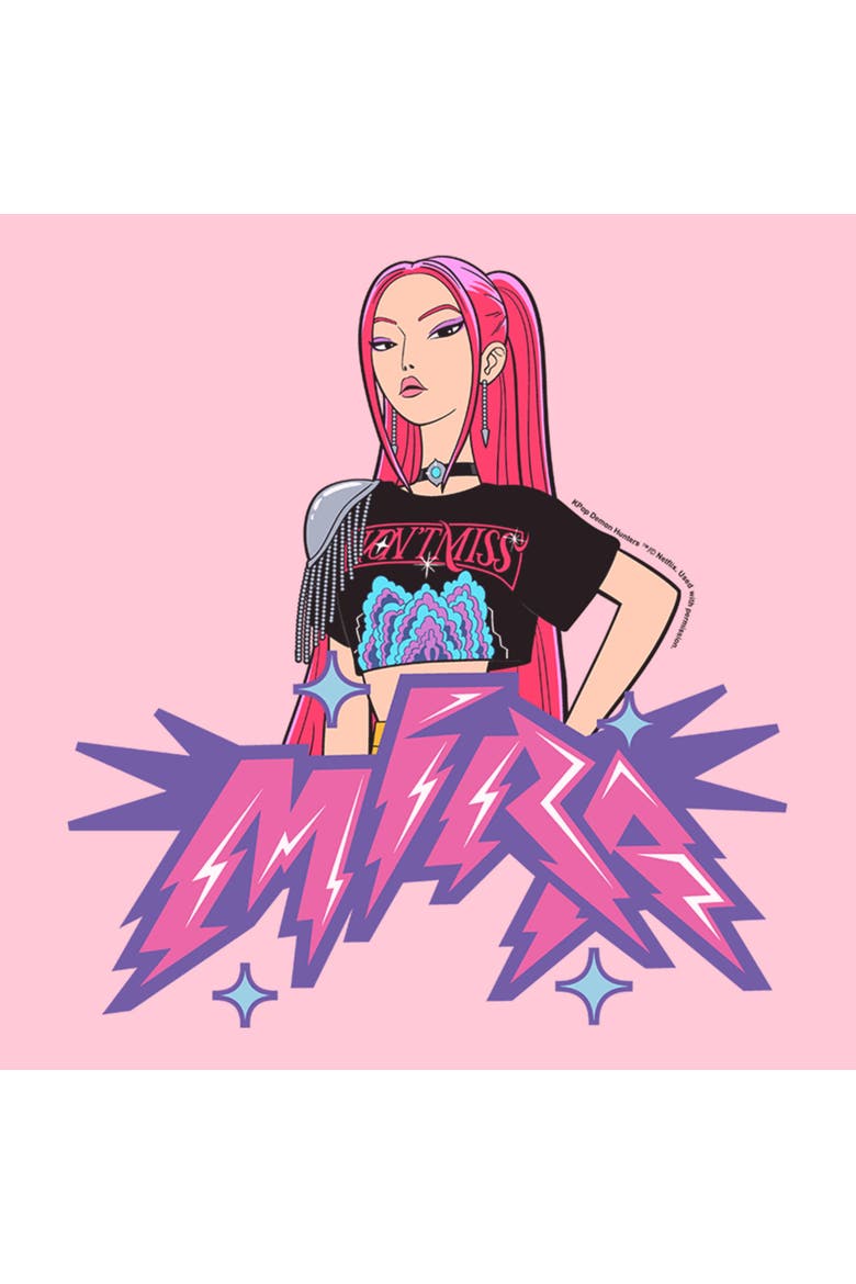 Girl's Kpop Demon Hunters Mira Rockstar Pose  Graphic T-Shirt, Alternate, color, Pink: Mira