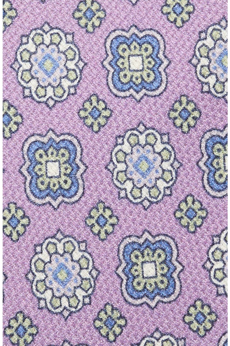 Medallion Silk Tie, Alternate, color, LILAC