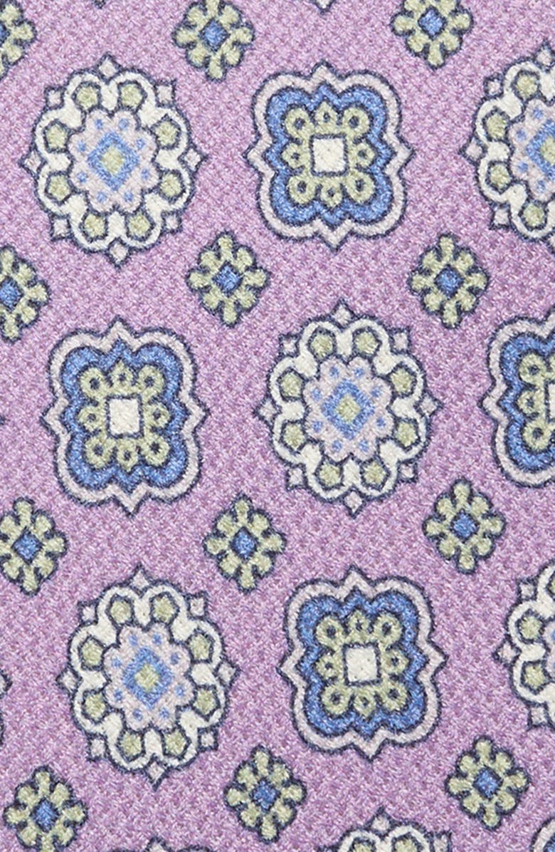 David Donahue Medallion Silk Tie, Alternate, color, Lilac