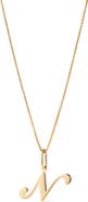 Ana Luisa Solid Yellow Gold - Script Letter Necklace
