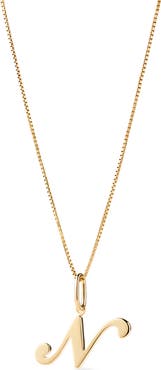 Ana Luisa Solid Yellow Gold - Script Letter Necklace