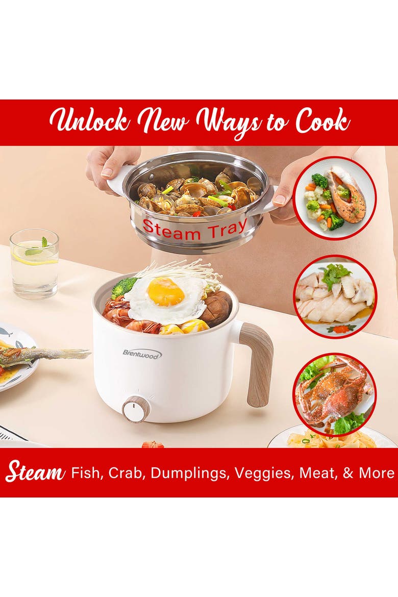 1.5 L Multi-Function Electric Hot Pot Cooker in White, Alternate, color, White