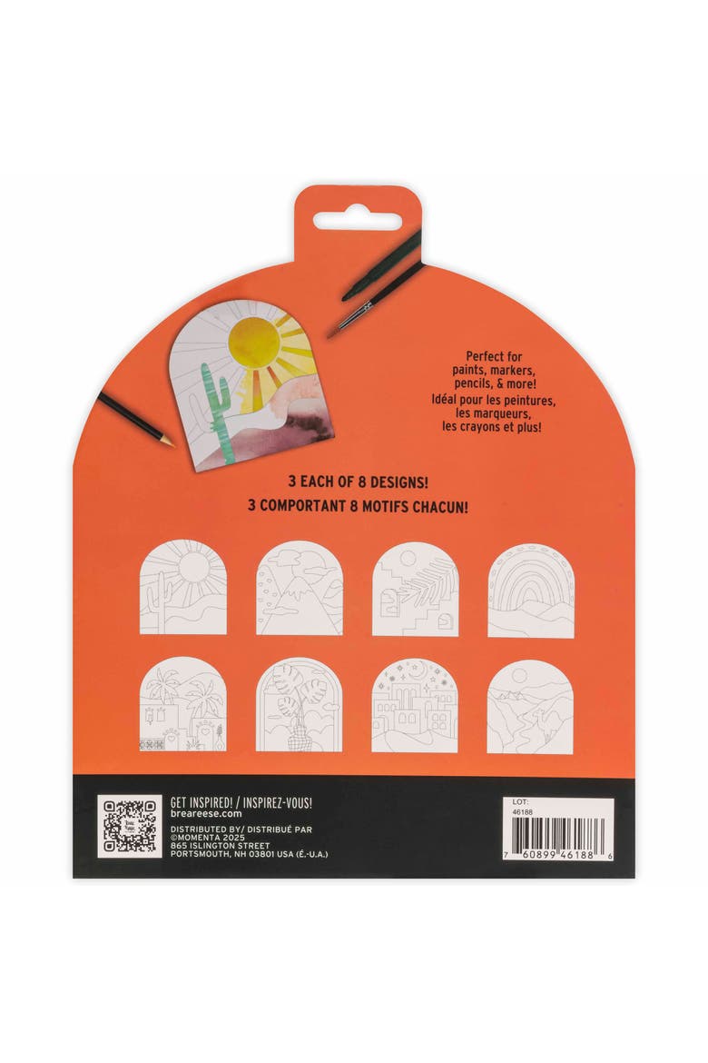 Vivid by Brea Reese Mixed Media Coloring Pad, Boho, 24 Shaped Sheets, Alternate, color, Multicolored