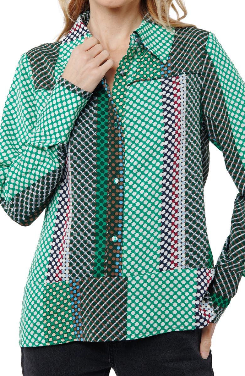 CIEBON Ravia Print Top, Alternate, color, Green Multi