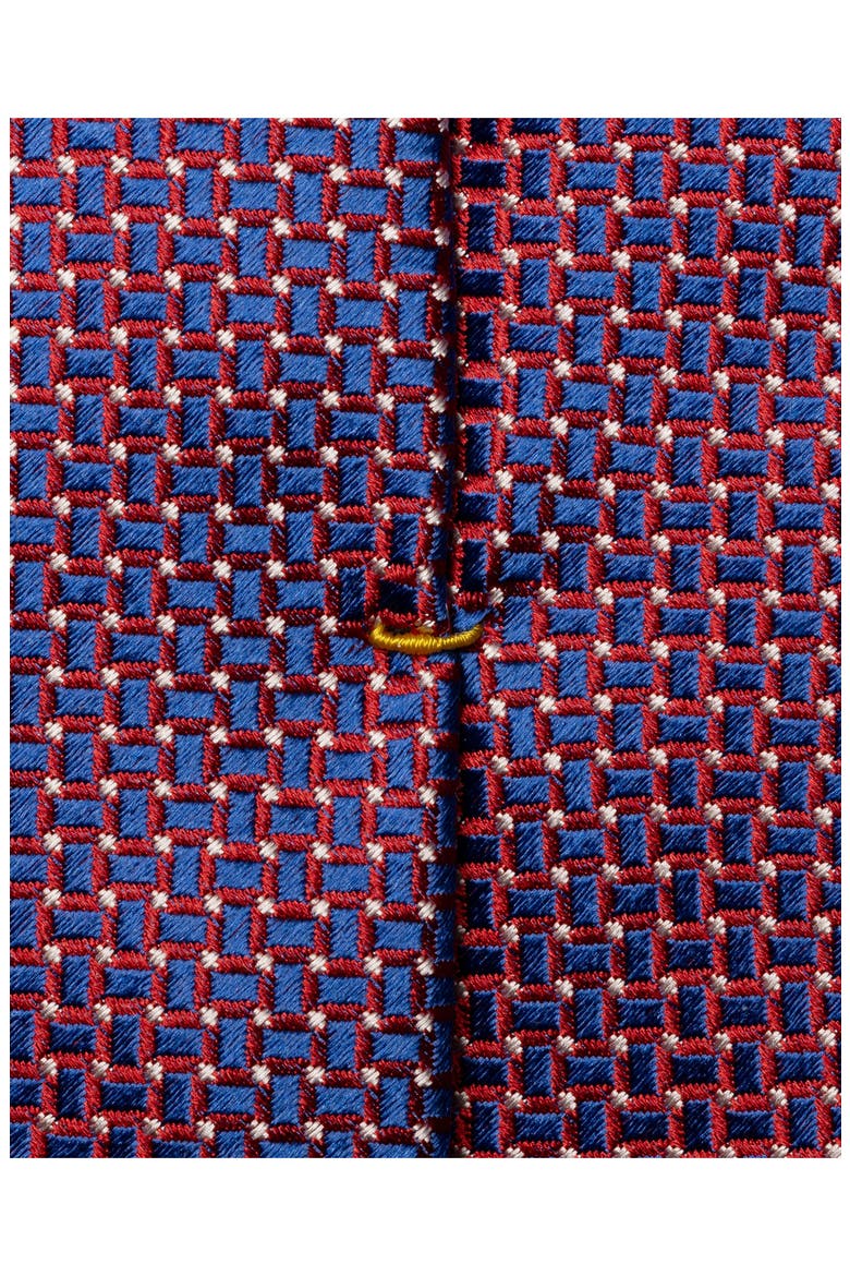 Geometric Jacquard Silk Tie, Alternate, color, MEDIUM RED