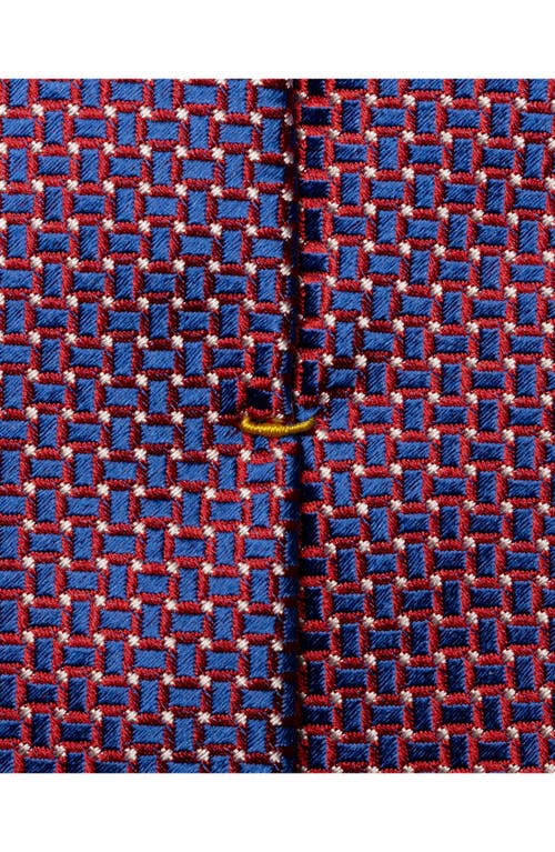 Eton Geometric Jacquard Silk Tie In Purple