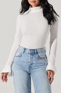ASTR the Label Flare Sleeve Turtleneck Top