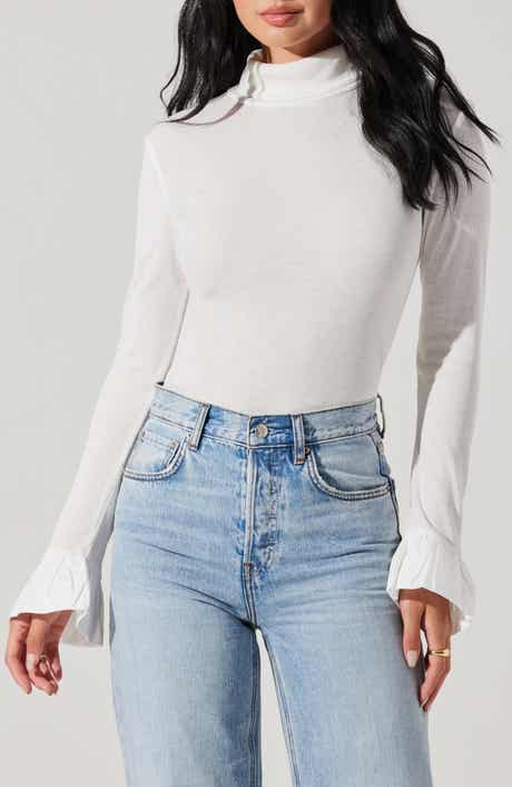 ASTR the Label Flare Sleeve Turtleneck Top