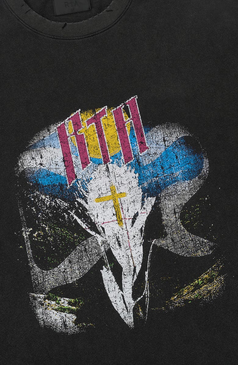RtA Colin Oversize Graphic T-Shirt, Alternate, color, Black Scenery